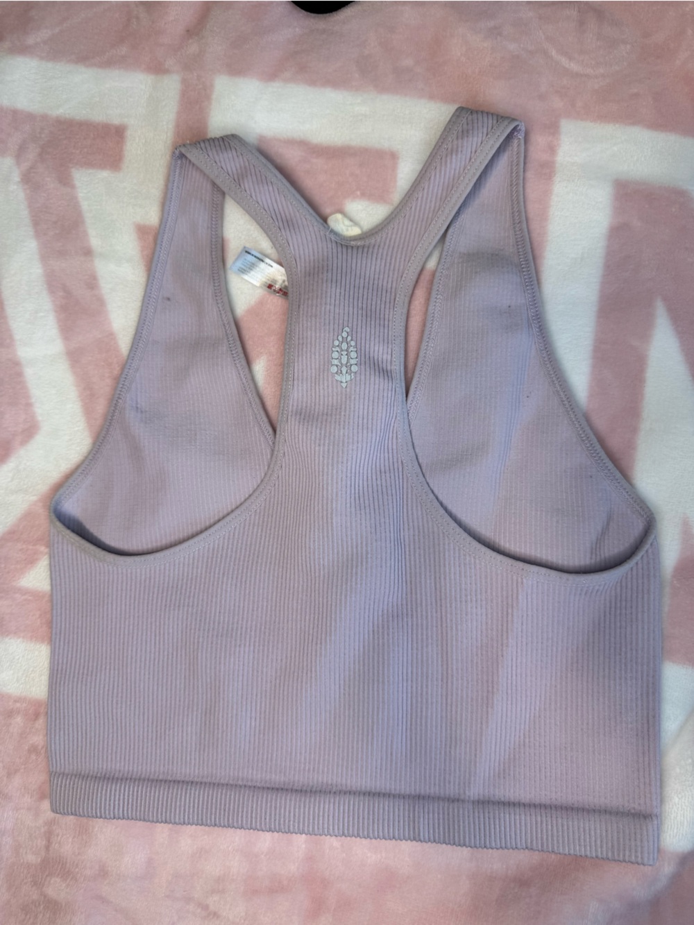 Free People Lavender Ribbed Racerback Crop Top - Picture 2 of 3